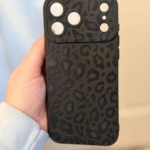 Black Leopard Print Phone Case